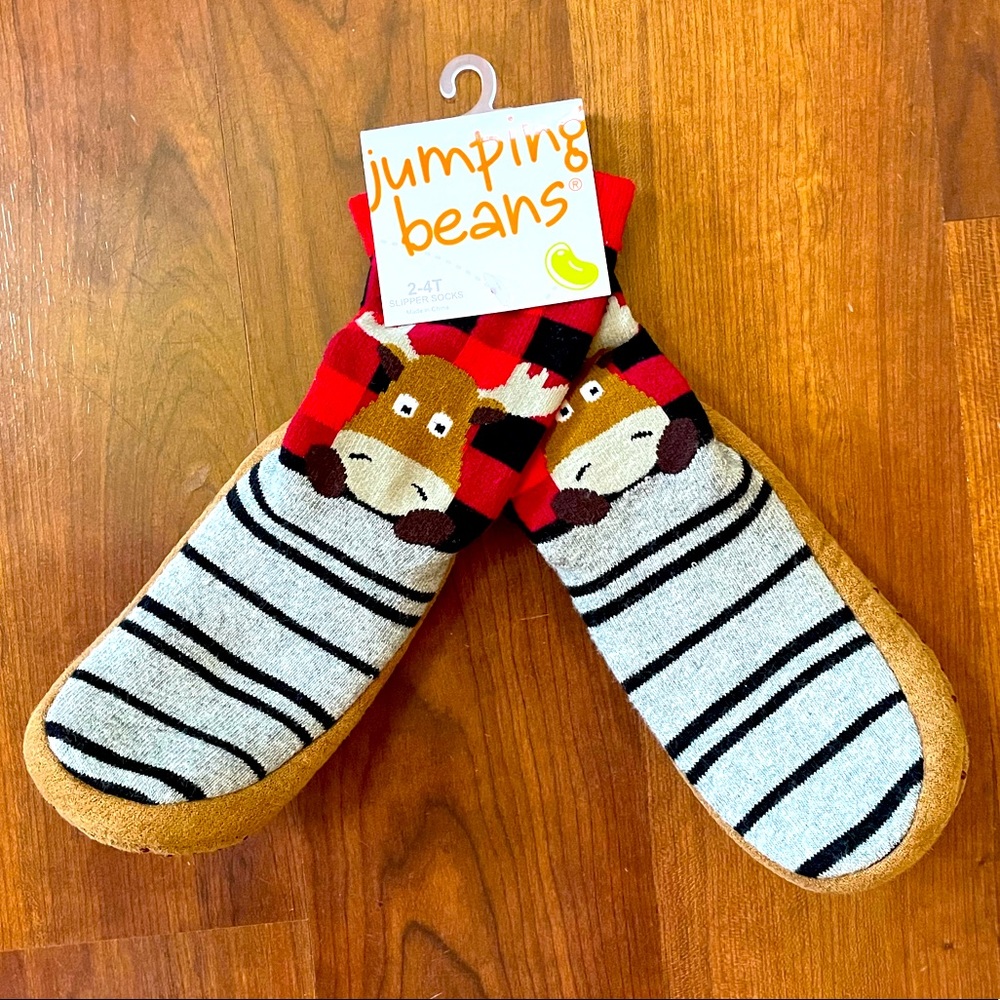 Toddler Moose Slipper Socks